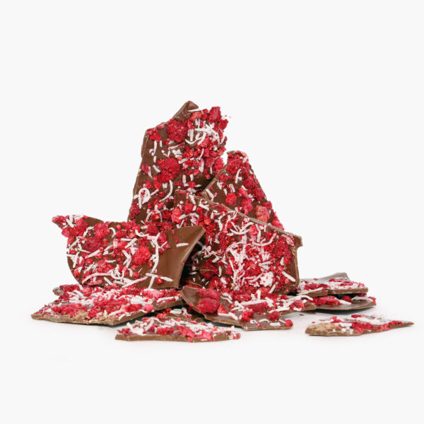 Belgian Chocolate Bark - Coconut Raspberry Lime 300g